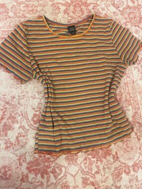 Striped Short Sleeve Tee - Multicolor